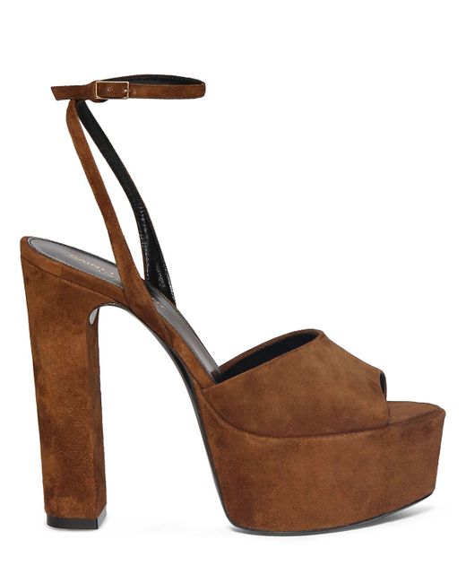 Saint Laurent 95mm Jodie Suede Platform Sandals