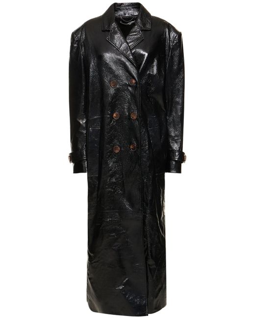 Alessandra Rich Oversize Patent Leather Long Coat