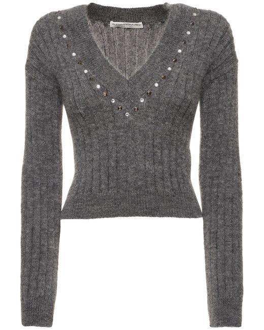 Alessandra Rich Mohair Blend Knit Sweater