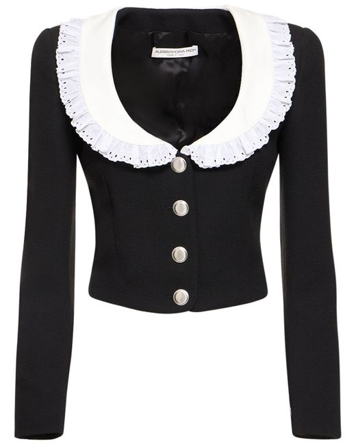 Alessandra Rich Tweed Bouclé Jacket W Collar