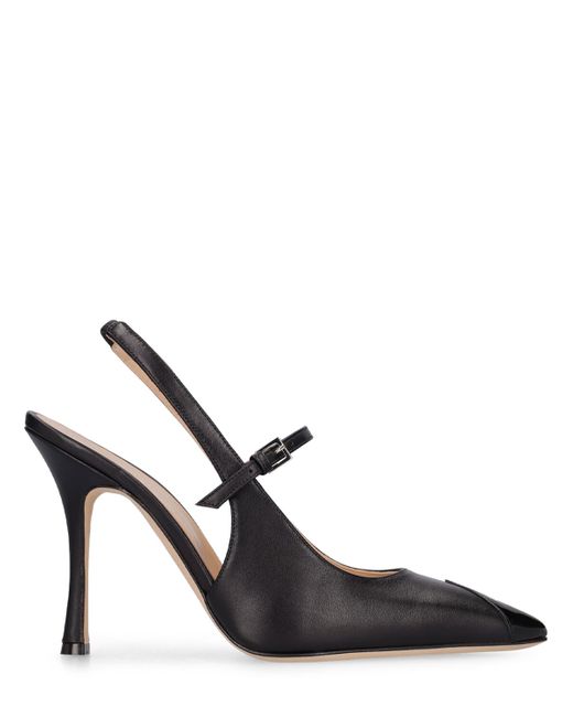 Alessandra Rich 100mm Leather Slingback Pumps