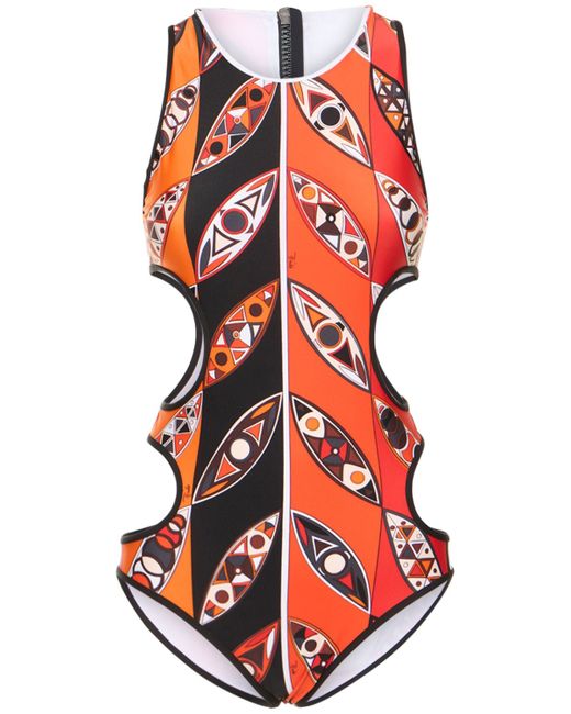 Pucci Girandole Cutout Lycra Onepiece Swimsuit