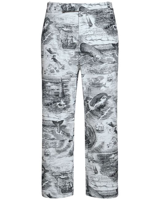 Thom Browne Unconstructed Cotton Straight Leg Pants