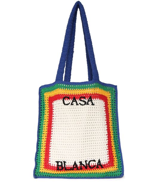 Casablanca Logo Crochet Cotton Tote Bag