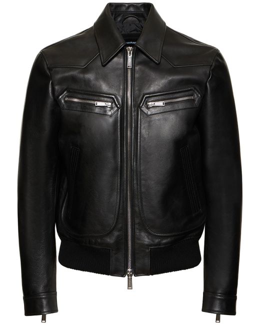 Dsquared2 Vintage-style Leather Jacket