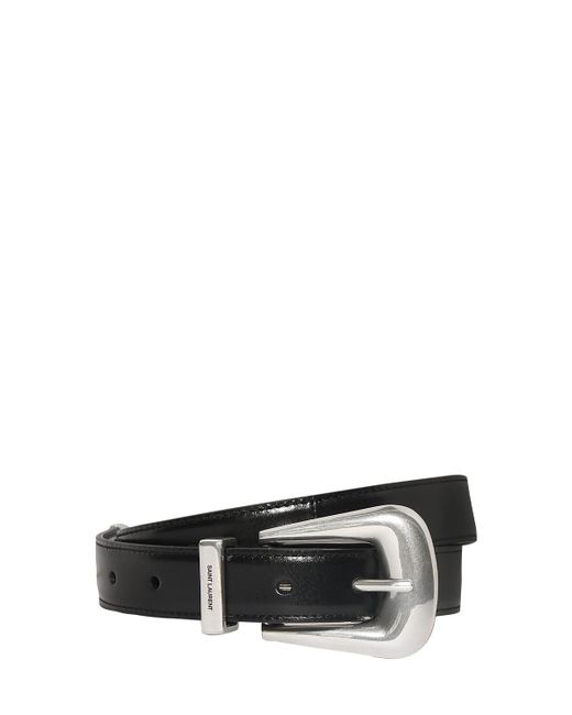 Saint Laurent 25mm Boucle Folk Leather Belt