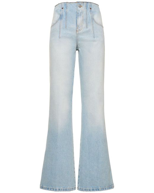 Victoria Beckham High Rise Flared Cotton Jeans