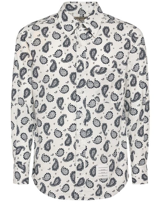 Thom Browne Paisley Printed Cotton Shirt