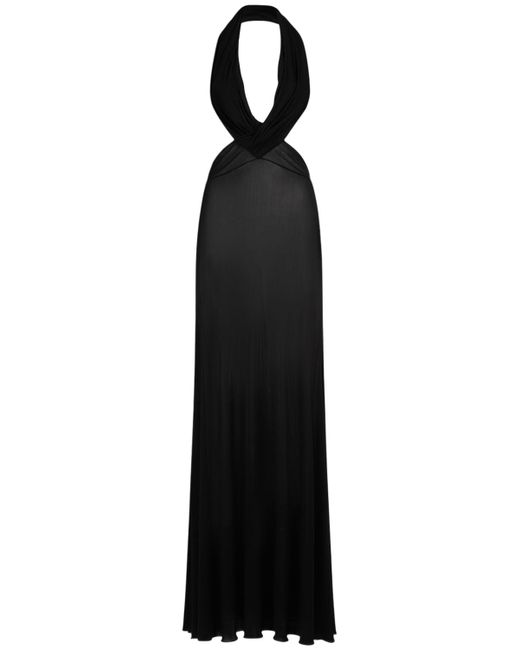 Saint Laurent Sleeveless Draped Viscose Long Dress