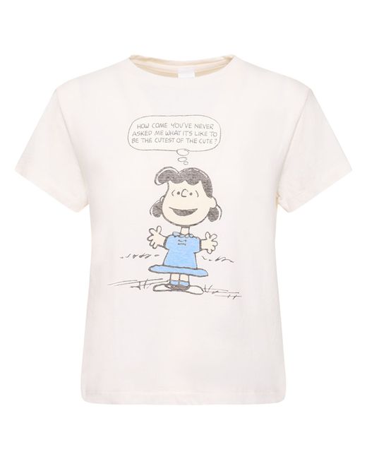 Re/Done Lucy Cute Classic Cotton T-shirt