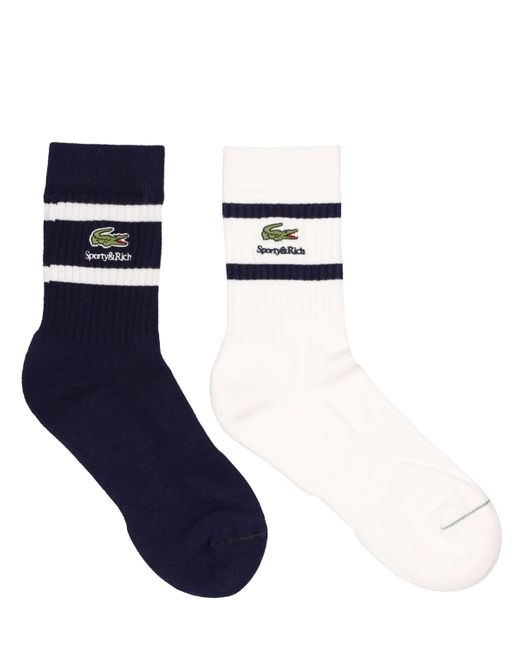 Sporty & Rich Pack Of 2 Ribbed Striped Socks