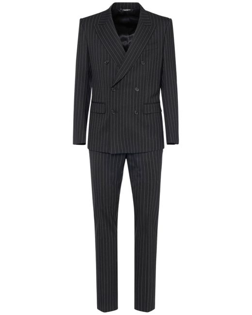 Dolce & Gabbana Two Piece Pinstriped Stretch Wool Suit