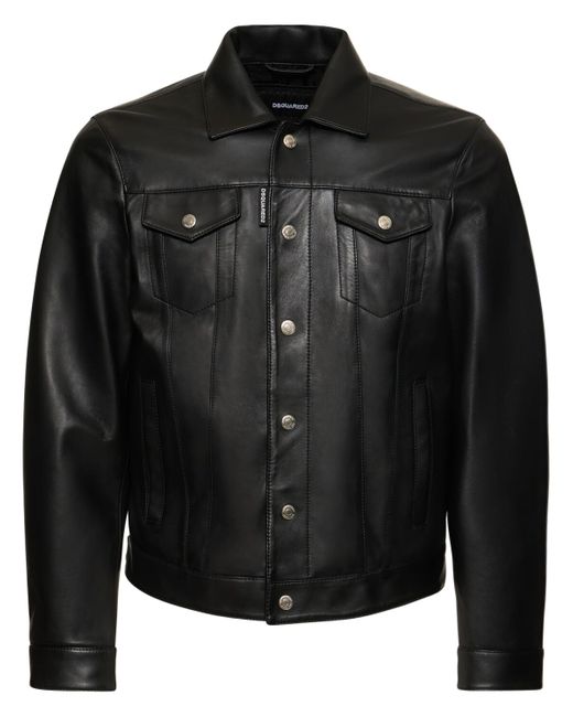 Dsquared2 Dan Jean Leather Jacket