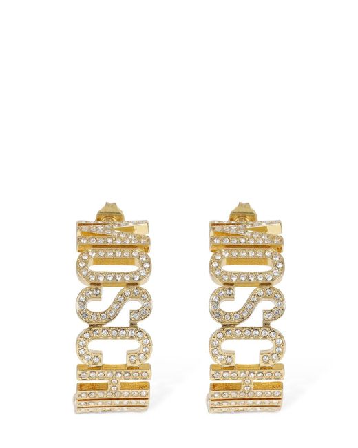 Moschino Crystal Hoop Earrings