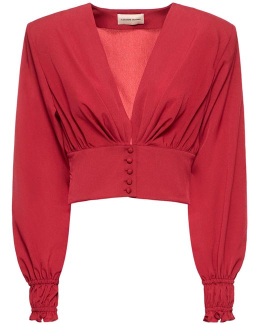 Alexandre Vauthier Gathered Crepe Crop Top