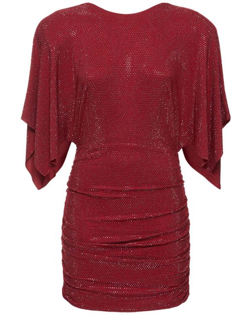 Alexandre Vauthier Glittered Draped Jersey Mini Dress