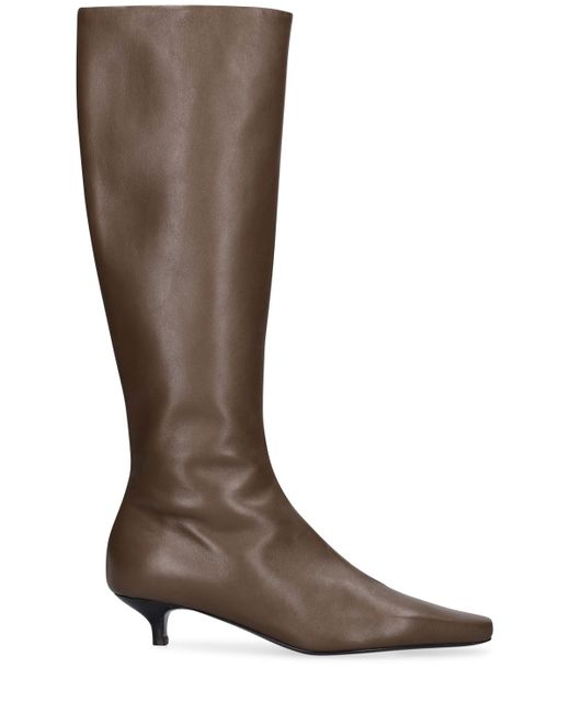 Totême 50mm The Slim Leather Suede Tall Boots