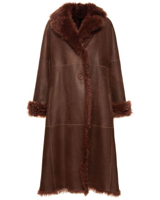 Alberta Ferretti Reversible Faux Fur Leather Coat