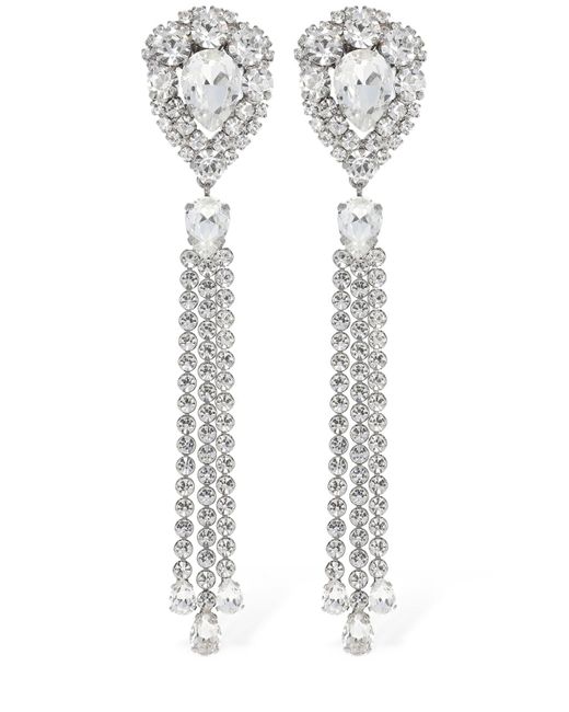 Alessandra Rich Crystal Earrings W Fringes