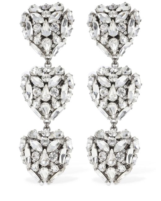 Alessandra Rich Crystal Hearts Earrings