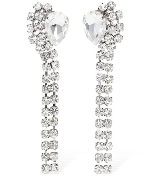 Alessandra Rich Crystal Earrings W Fringes