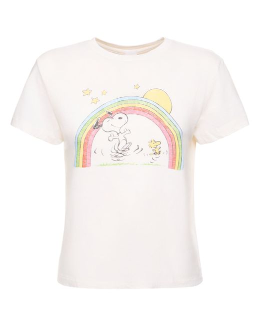 Re/Done Peanuts Rainbow Classic Cotton T-shirt
