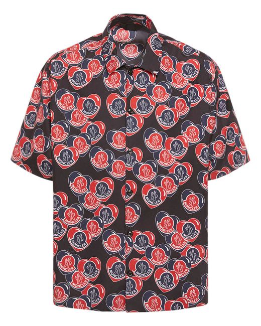 Moncler Heart Printed Cotton Poplin Shirt