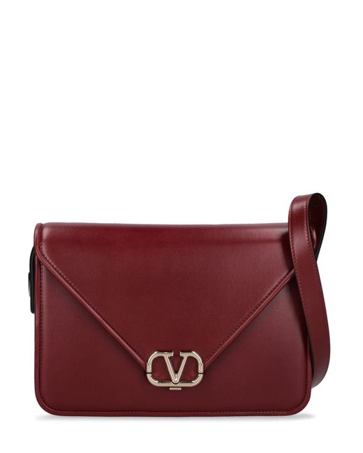 Valentino Garavani V Logo Leather Shoulder Bag