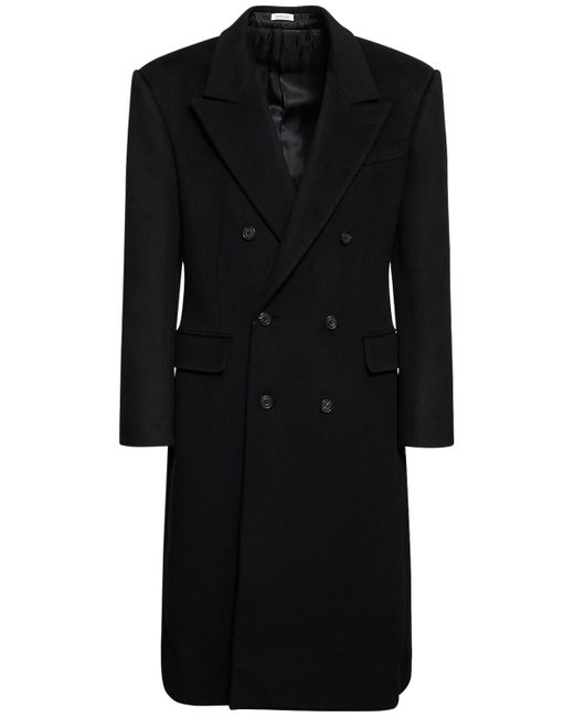 Alexander McQueen Wide Shoulder Fitted Cashmere Coat