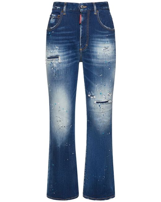 Dsquared2 Spray Paint High Waisted Flared Jeans