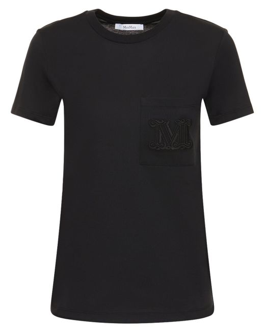 Max Mara Papaia Cotton T-shirt W Logo Pocket