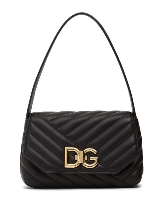 Dolce & Gabbana Logo Leather Hobo Bag