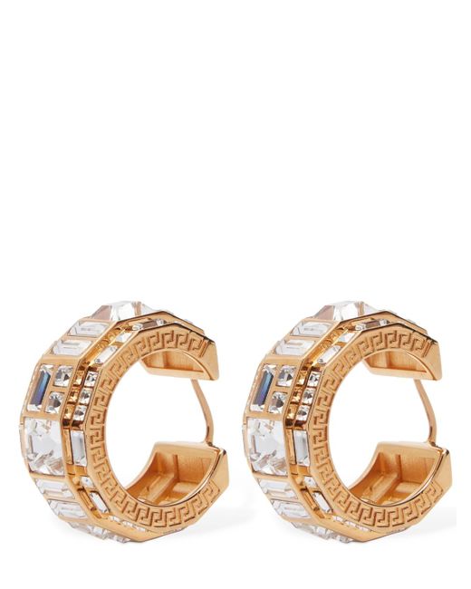 Versace Crystal Hoop Earrings