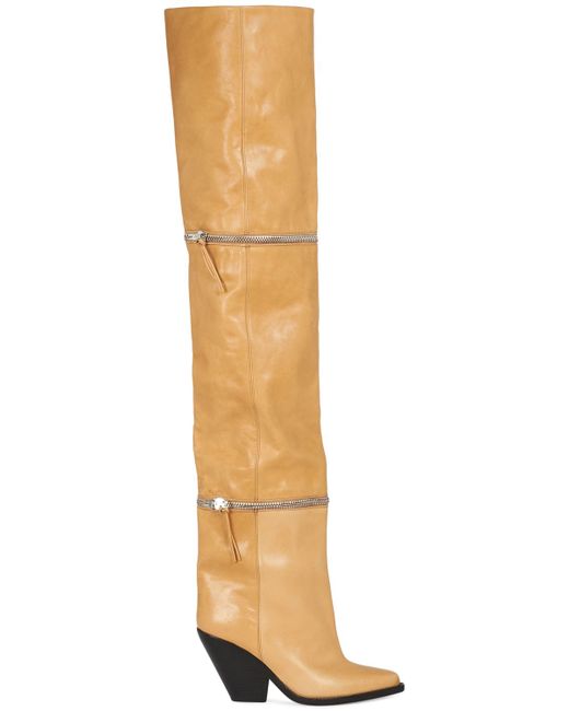 Isabel Marant 95mm Lelodie Leather Over The Knee Boots