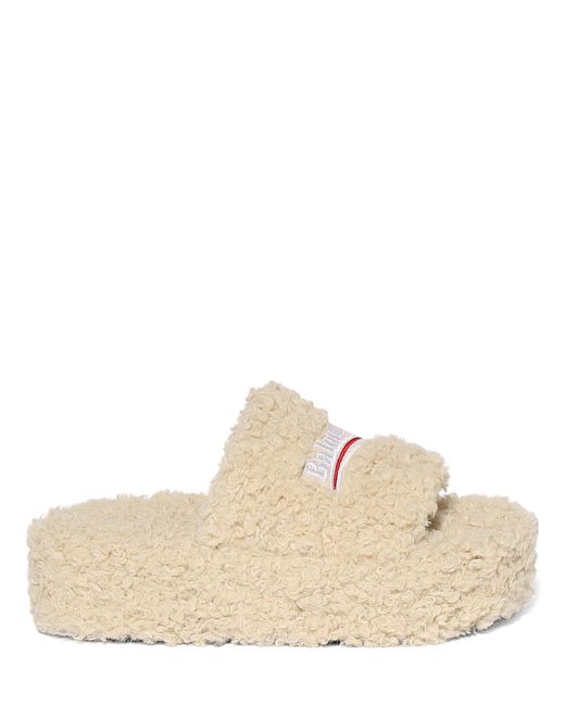 Balenciaga 10mm Furry Faux Shearling Sandals