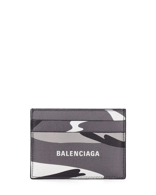 Balenciaga Camo Printed Leather Card Holder