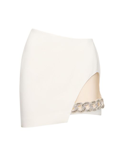 David Koma Cady Asymmetrical Mini Skirt W/chain