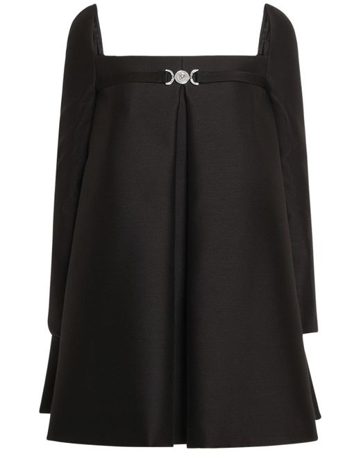 Versace Wool Silk Twill Long Sleeve Mini Dress