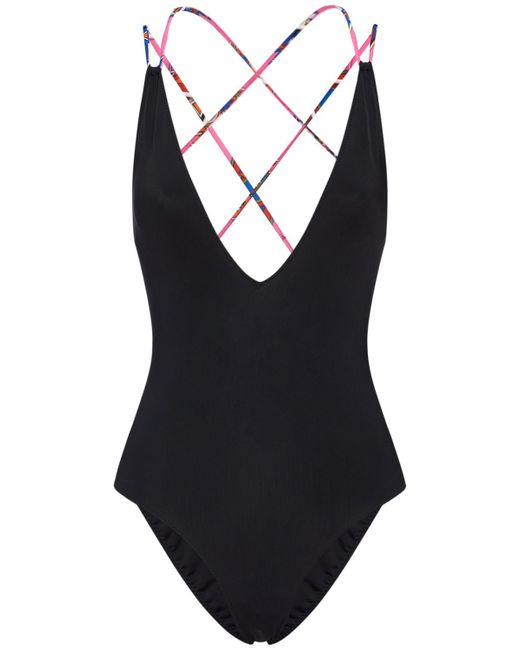Pucci Lycra Cross-back One Piece Swimsuit