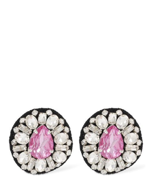 Moschino Crystal Button Clip-on Earrings