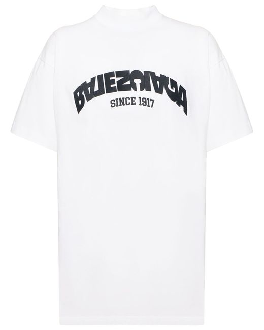 Balenciaga Logo Oversize Cotton Jersey T-shirt