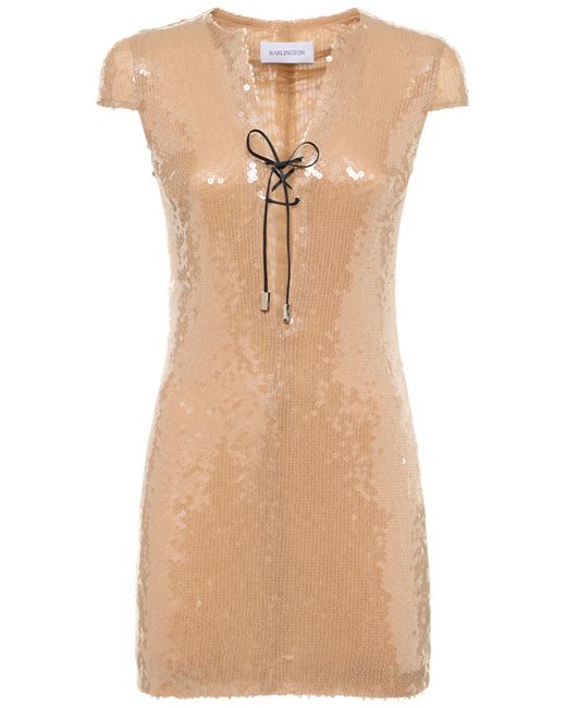 16Arlington Seer Sequined Lace-up Mini Dress