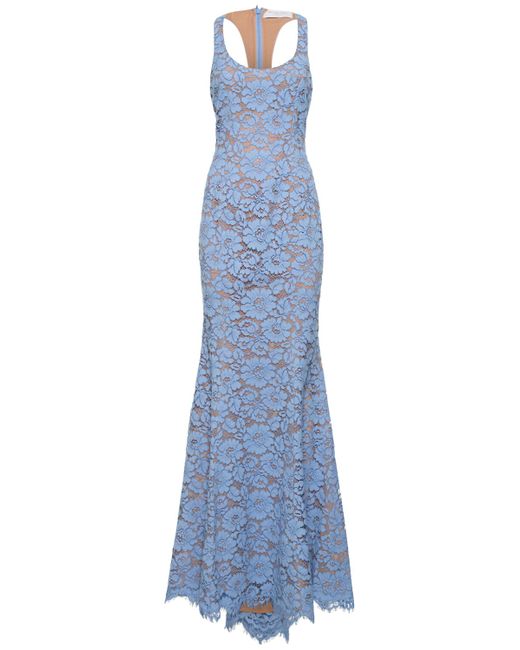Michael Kors Collection Floral Lace Cotton Fishtail Dress