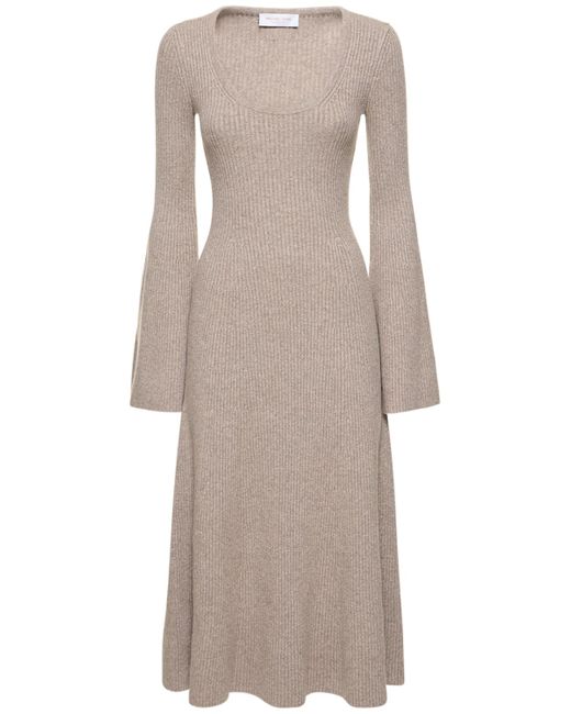 Michael Kors Collection Flared Cashmere Blend Knit Midi Dress