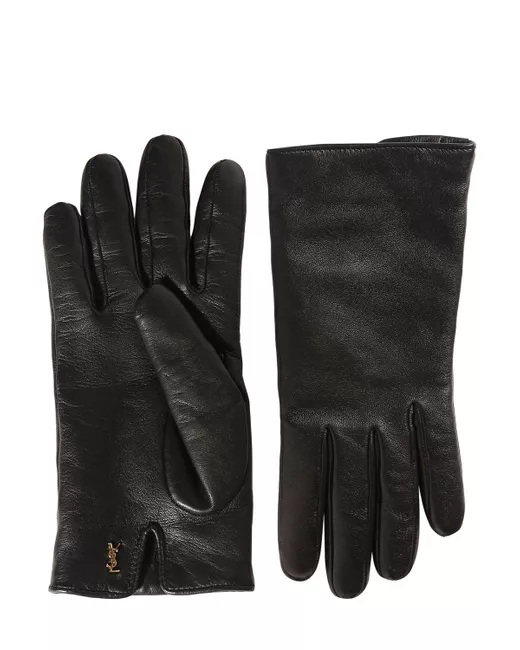 Saint Laurent Leather Cashmere Short Gloves