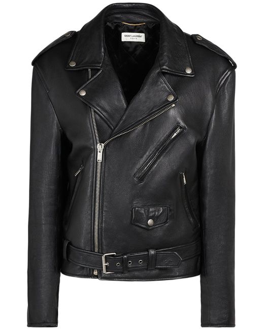 Saint Laurent Belted Leather Zip-up Jacket