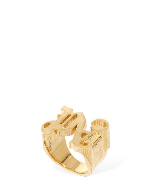 Palm Angels Pa Monogram Brass Chevalier Ring