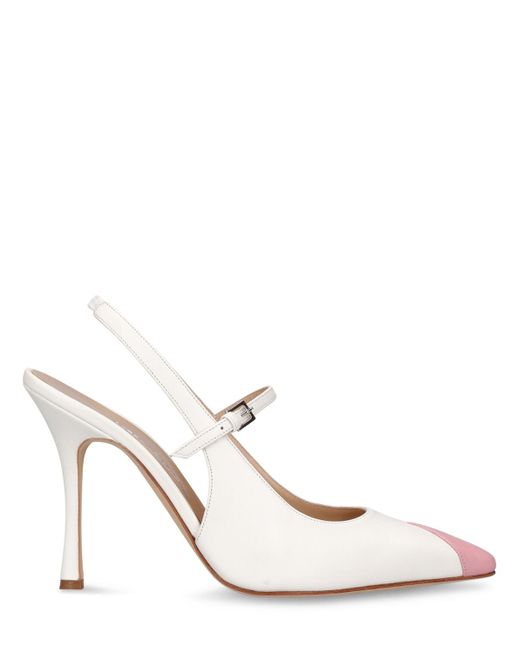 Alessandra Rich 100mm Leather Slingback Pumps