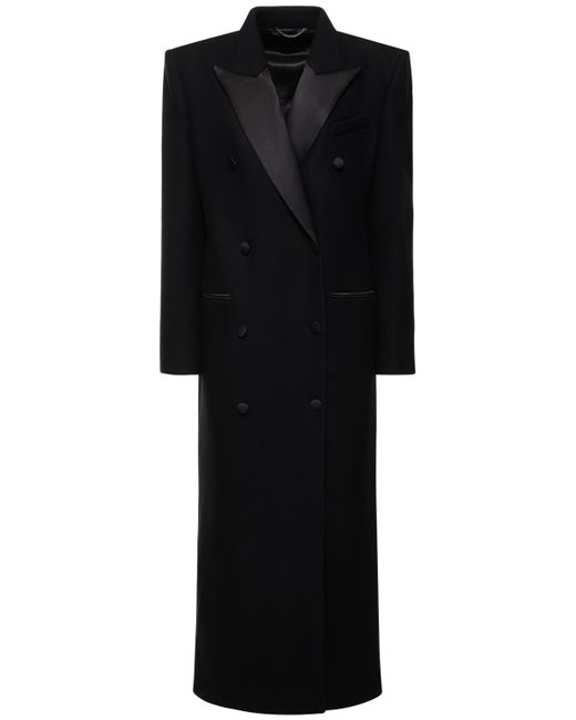 Magda Butrym Wool Twill Double Breasted Long Coat