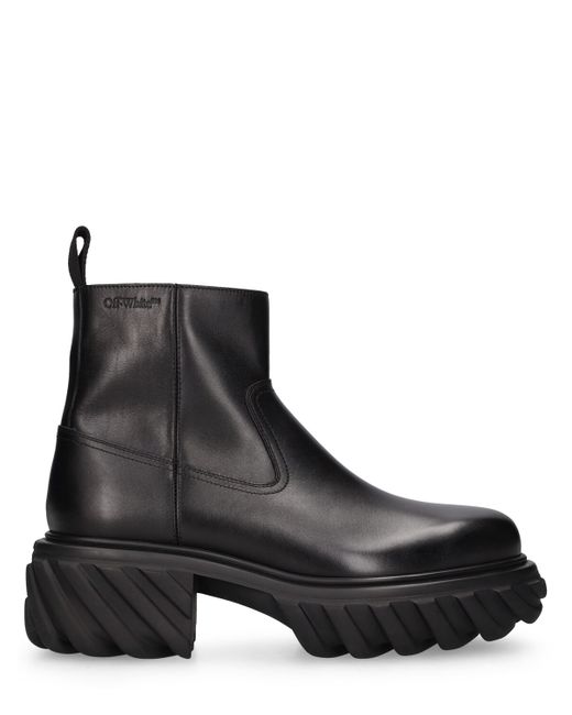 Off-White Tractor Motor Leather Ankle Boots